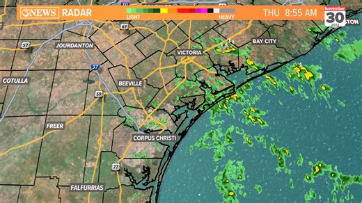 9:08 AM Lightning now showing up between Victoria and Houston. This is where I expect the stormy weather to be today. Mostly just wind, clouds, and drizzle in the Coastal Bend. Fog and spotty showers on the radar tomorrow morning. Read More: https://www.kiiitv.com/article/weather/corpus-christi-south-texas-weather-forecast/503-b11f8b3b-9e41-47f7-8b47-bb47572338c1 | KIII 3 News