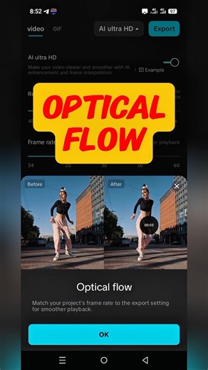Optical Flow not showing in capcut #capcuteffect