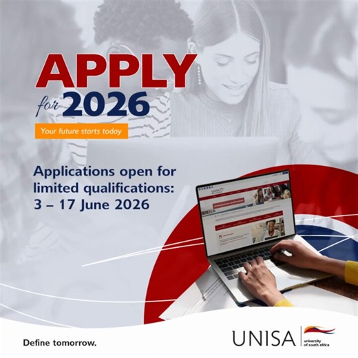 APPLICATIONS CLOSE TODAY AT 16:00 This is your final chance to apply for selected Unisa qualifications for 2026. Want to study at Unisa but not sure which qualifications are still open? Here’s how to seize the opportunity in 4 quick steps: 1️⃣ Visit the Unisa Application website https://t.co/vumxOSu0P6 2️⃣ Check the list of qualifications that are still available: https://t.co/HQ1yBoOFQ3 3️⃣Make sure you follow all the steps to apply successfully 4️⃣ Pay Online at https://t.co/uZxJswAVDa and sen