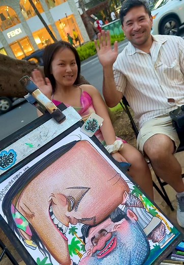 Waikiki Caricature Funny Art: Rapid Laughs & Island Style