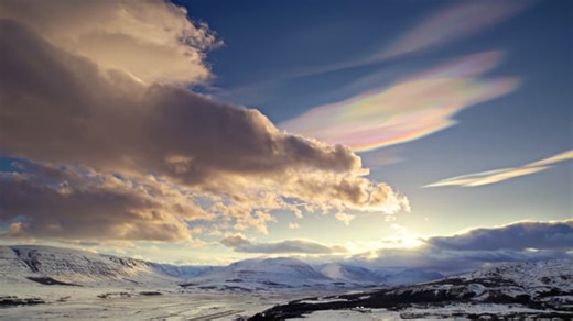 Clouds, Iridescence, Phenomenon. Free Stock Video