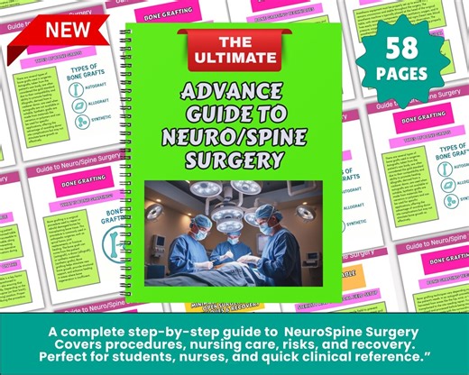Neurosurgery Study Guide: Printable Neuro Spine Surgery Notes (PDF) - Etsy