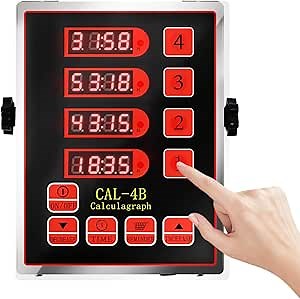 4 Channel Kitchen Timer – Cordless Timers for Cooking with Audio Alerts – Stainless Steel LED Digital Timer for Commercial Restaurants Home Kitchen Black