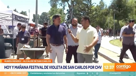 chillanviejotv on Instagram: "𝗦𝗔𝗡 𝗖𝗔𝗥𝗟𝗢𝗦 𝗦𝗘 𝗧𝗢𝗠𝗔 𝗟𝗔𝗦 𝗣𝗔𝗡𝗧𝗔𝗟𝗟𝗔𝗦 𝗗𝗘 𝗖𝗛𝗜𝗟𝗘𝗩𝗜𝗦𝗜𝗢́𝗡 📺✨ Durante la mañana de este jueves, el matinal de Chilevisión realizó un contacto en vivo con nuestra comuna para tomarle el pulso a lo que será la primera jornada de la 19ª versión del Festival de Violeta 🎶🌸. En la instancia, 𝗲𝗹 𝗮𝗹𝗰𝗮𝗹𝗱𝗲 𝗥𝘂𝗯𝗲́𝗻 𝗠𝗲́𝗻𝗱𝗲𝘇 𝗩𝗲𝗻𝗲𝗴𝗮𝘀 fue el anfitrión de este primer contacto oficial con la señal televisiva, instancia en la