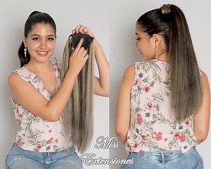 Nuevo color #1B/18 Hermosa cola con base color negro natural y unas hermosas mechas highlights en tono rubio cenizo 😍😍 Encuentra más en nuestra tienda online👉www.missextensiones.pe Aceptamos todas las tarjetas Envios gratis a nivel nacional | Miss Extensiones