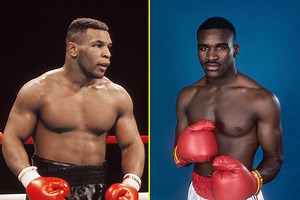 RIVAL Mike Tyson and Evander Holyfield were separated in violent sparring and had tense stand-off over pool table when teenage Tyson tried to bully his rival