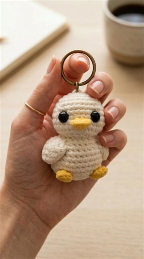 Crochet Duck Keychain, Amigurumi Duck Bag Charm, Cute Handmade Duck Keyring, Kawaii Plush Animal Gift, Backpack Accessory - Etsy