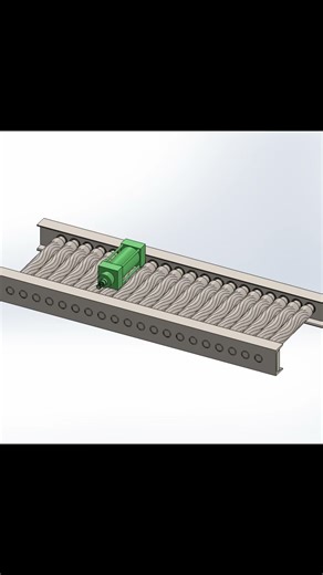 Solidworks conveyor 3d animation with moving cylinder #mechanical #solidworks #freelancer