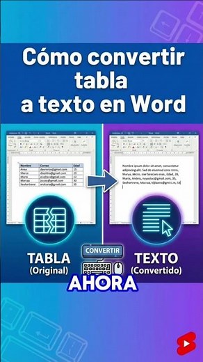 Cómo pasar una tabla a texto en Word 📄 (Rápido y sencillo)#Word #TrucosWord #WordTips