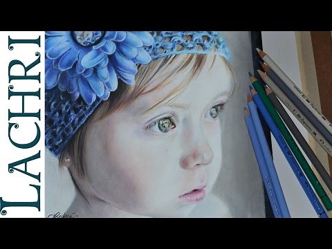 Drawing a child in colored pencil - portrait tutorial by Lachri