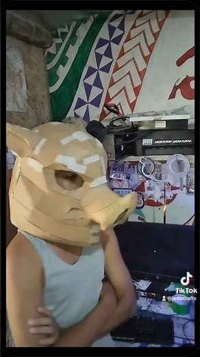making inosuke board mask using cardboard #diy #cardboard