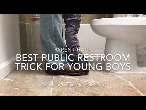 “Parent Hack” how to help boy toddler use public restrooms