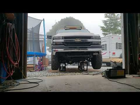 Quick Jack BL-7000EXT 7,000-lb capacity test lift 2002 Chevy Duramax Silverado.