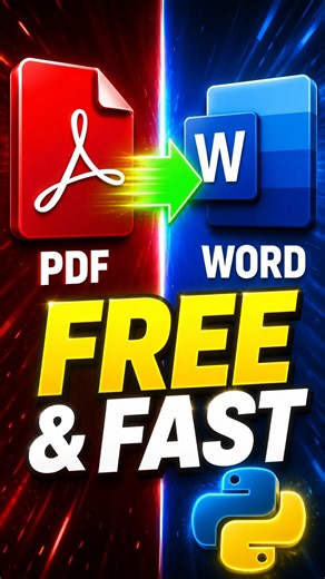 Stop Paying for Adobe! Convert PDF to Word with Python 🐍 #shorts