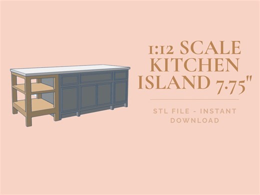 1:12 Scale Dollhouse Kitchen Island Cabinet (no Sink) STL File | Miniature Furniture (digital Download) - Etsy Canada