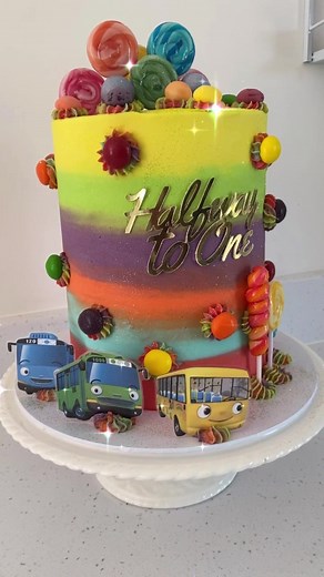 Rainbow satisfaction 🌈 #foryoupage #caketutorial #satisfyingvideo