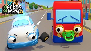 The 10 trucks are driving down the road singing their own version of the 10 in the bed nursery rhyme. They keep being stopped and locked up by baby police car, will they ever get away?! | Toddler Fun Learning