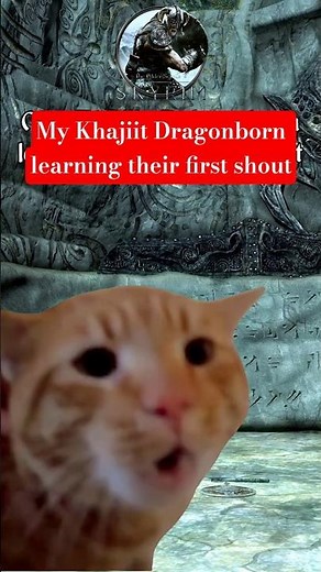 My Khajiit Dragonborn Learning Their First Shout Like 😹🗣️ #skyrimmemes