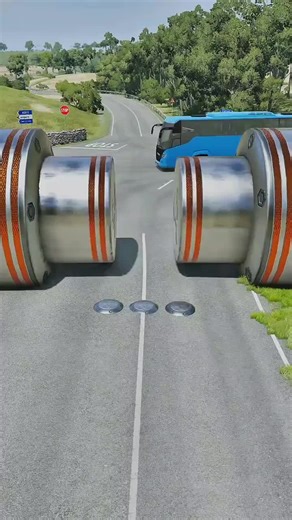 Cars Crossing the Wooden Bridge Animation