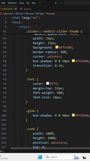 🔆Pure Frontend Magic! Lamp Light Animation | 🌙Aesthetic Lamp Light Animation #shorts #viral #coding