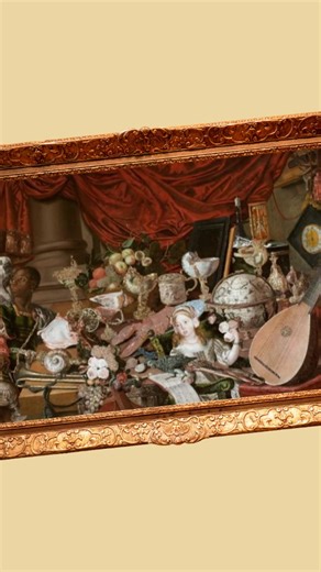 🎨 Painted in the early 1660s by an unknown Dutch artist, The Paston Treasure is a record of a small number of the Paston family's collection of over 200 ‘treasures’. 🔍The carefully arranged groupings of figures, musical instruments, timepieces, creatures, fruit and flowers all seem to be telling a story, but not a story which viewers today can easily decode. (🔗more info on our website!) If you're a student at Norwich University of the Arts, University of East Anglia, or City College Norwich, 