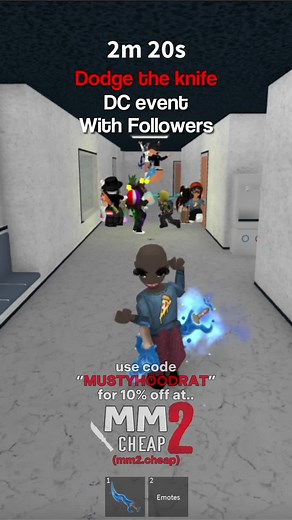 Dodge the knife😻 || Use code “MUSTYHOODRAT” for a discount at mm2.cheap || #CapCut #murder #mm2 #mustyhoodrat #murdermystery2 #badussay #slay