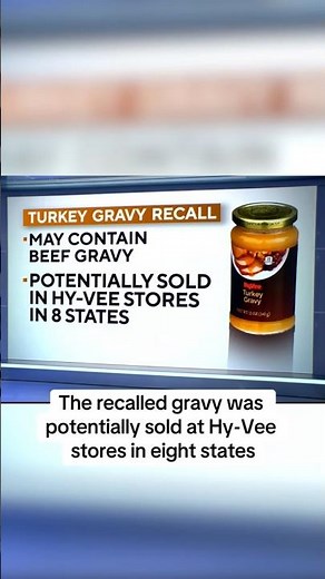 FDA recalls glass jars of Hy-Vee turkey gravy #shorts