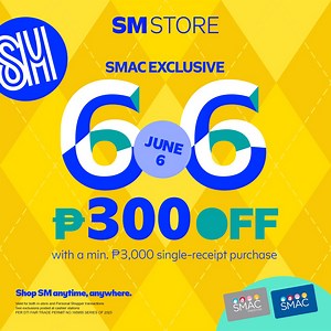 651K views · 3.7K reactions | Your next adventure begins here at #SMStore!  Head to your favorite SM Store branch this 6.6 and catch great deals with your SMAC! Get P300 off with a minimum spend of P3,000 on June 6 only. Visit shopsm.com/pages/6-6 for more details. | SM Store | Facebook