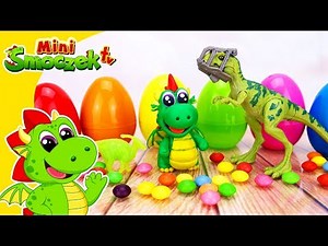 Mini Smoczek i GROŹNY DINOZAUR - Jajka Niespodzianki Zabawki Bajki Dla Dzieci