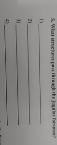 5. What structures pass through the jugular foramen?1) 2) 3)... | Filo