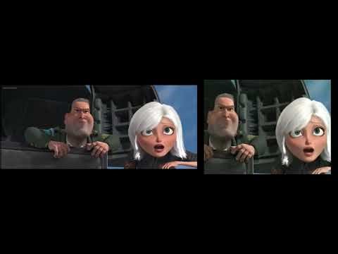 Monsters vs. Aliens Arriving San Fransisco Wide-Screen vs. Full-Screen