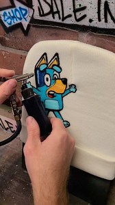 93K views · 1.1K reactions | I painted Bluey! This was tricky to do without a sketch.. honestly, I did have to practice it a few times first. I have a high respect for cartoonists who can nail a character perfectly every time  #bluey #airbrush #art #illustration #satisfying | Dale the Airbrush Guy | Facebook