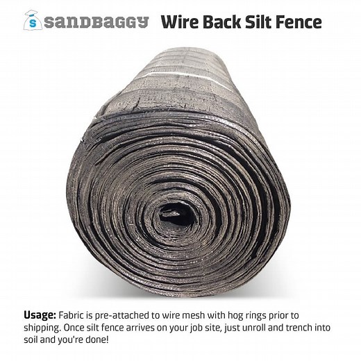 Wire Back Silt Fence (100% DOT compliant)