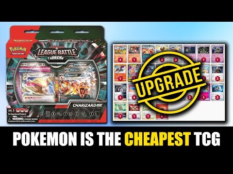 Pokemon = CHEAPEST Competitive Card Game! (Charizard ex League Battle Deck Upgrade)