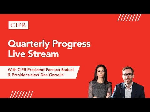 CIPR Quarterly Progress Live Stream