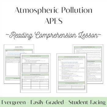 Atmospheric Pollution Reading Comprehension Lesson | APES | Grades 9-12