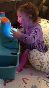 This sweet girl is on her second Rock It robot after only having the other one around a month. She plays with it ALL the time and attacks its little arm so hard she made it not work. I LOVE seeing her interacting with something that she also enjoys!!! ❤️❤️ | Nora Rose's Journey