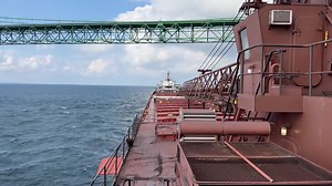 The Mighty Mac as seen from our M/V Lee A. Tregurtha moments ago! | Interlake Steamship Company