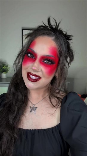 Editorial Makeup Look with Red Eyeshadow