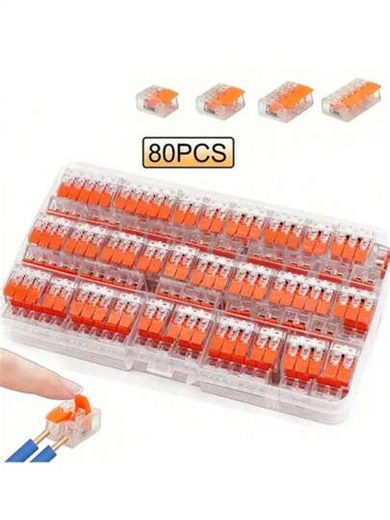 Kit de conectores de cable enchufables de 28-12 AWG - Conectores de cable DIY, 2/3/5 puertos, sin cinta necesaria, conexión rápida. Adecuado para decoración del hogar, cableado industrial y caja de distribución de conexión rápida. El cable de extensión enchufable se puede conectar al tablero de terminales. Herramienta de conector de cable rápido mini. Herramienta práctica para hombres - ¡Regalo perfecto para hombres! (Estilo aleatorio, diferencia de color, embalaje aleatorio) | SHEIN