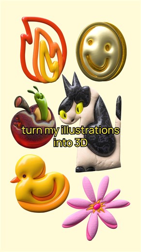 Womp 3D on Instagram: "Turning my illustrations 3D with womp 🐈"