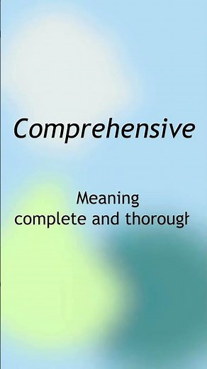 Learn the Word “Comprehensive” — Advanced English Vocabulary with Meaning and Example #learnenglish