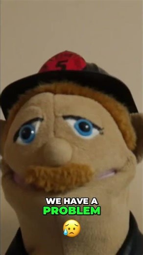 Puppet Exposes Ladder Danger on Construction Site #shorts
