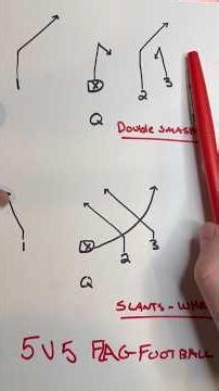 5v5 Flag Football Plays: Double Smash & Slant-Wheel!