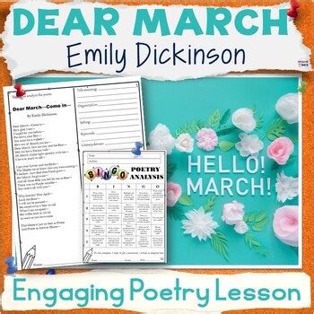 March Poetry Unit - Spring Poem Lesson Analysis Elements of Poetry Annotation