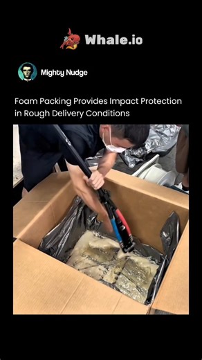 MIGHTY on Instagram: "Foam packing is one of the most effective ways to protect items during transportation, especially when packages face rough handling, vibrations, and sudden impacts. Its secret lies in how foam absorbs and redistributes energy. When a box is dropped or shaken, the foam compresses, spreading the force over a larger area instead of letting it hit the product directly. Different types of foam are used depending on the item. Soft polyurethane foam cushions delicate goods like el