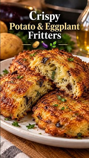 Crispy Potato & Eggplant Fritters 🤤 | Easy Recipe