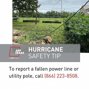 As Hurricane Beryl approaches the Gulf of Mexico, please remember to stay away from downed power lines before, during, and after a storm. Find more hurricane safety tips at aeptexas.com/safety. #WeAreAEPTexas | AEP Texas