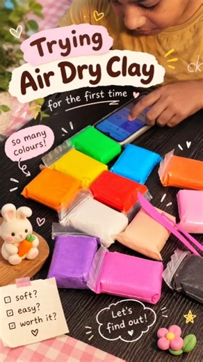 Trying Air Dry Clay as a Beginner! 🎀🪴✨