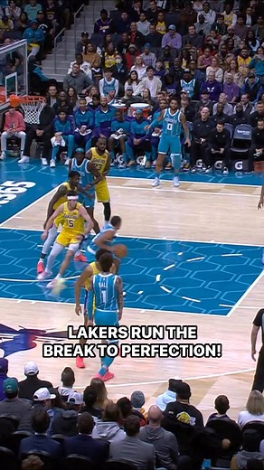 Lakers with a textbook fast break ending with an AD SLAM 💥 LAL-CHA on NBA League Pass | NBA